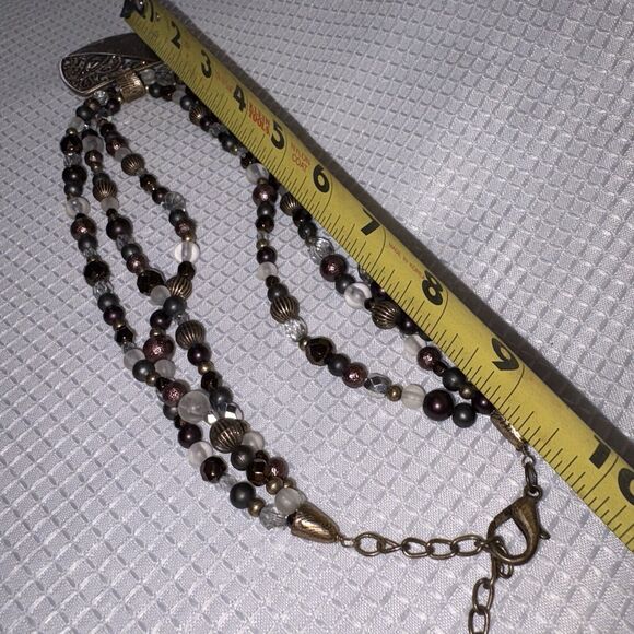 Coldwater Creek Layered Square Pendant Necklace Beaded Paisley Boho Chic EUC - Picture 6 of 6